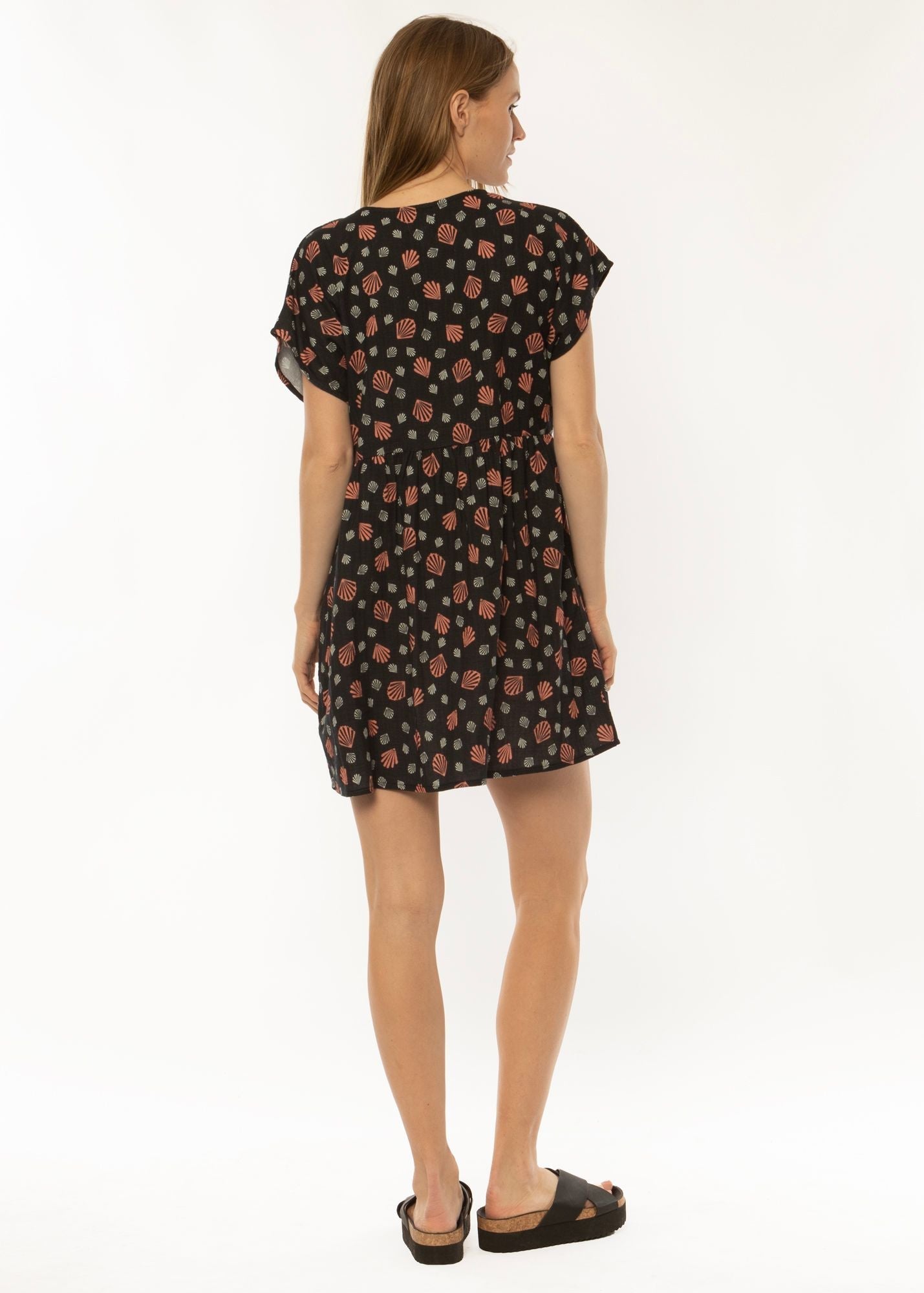 Doheny Dolman Sleeve Cotton Dress with Patch Pockets