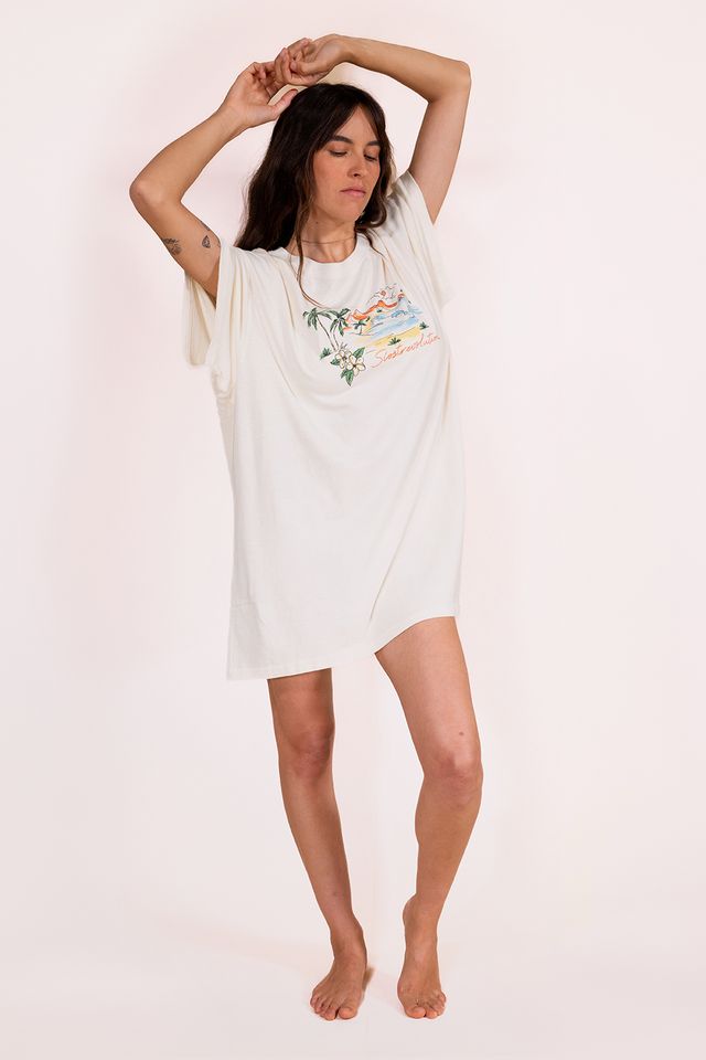 Sisstrevolution Beach Dress in Vintage White