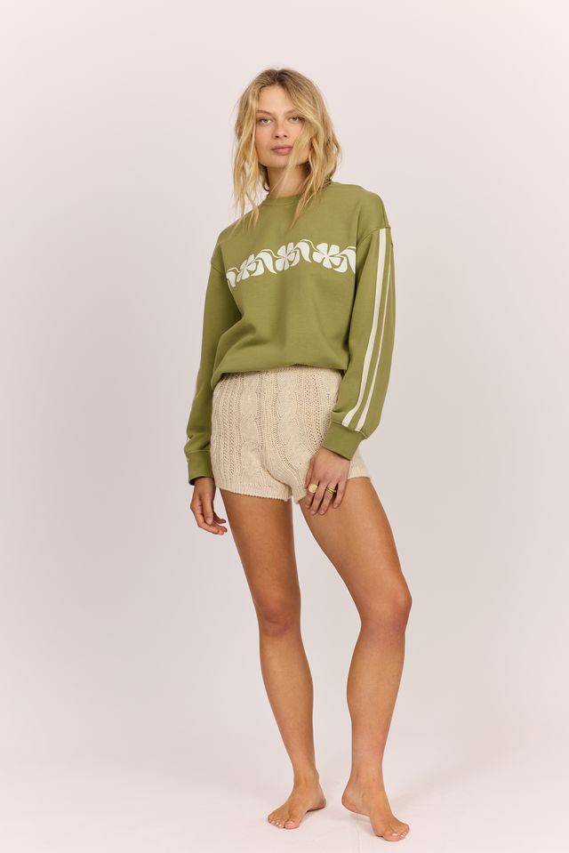 Sisstrevolution Women's Sundown Fleece Crew Sweatshirt, Brushed Back