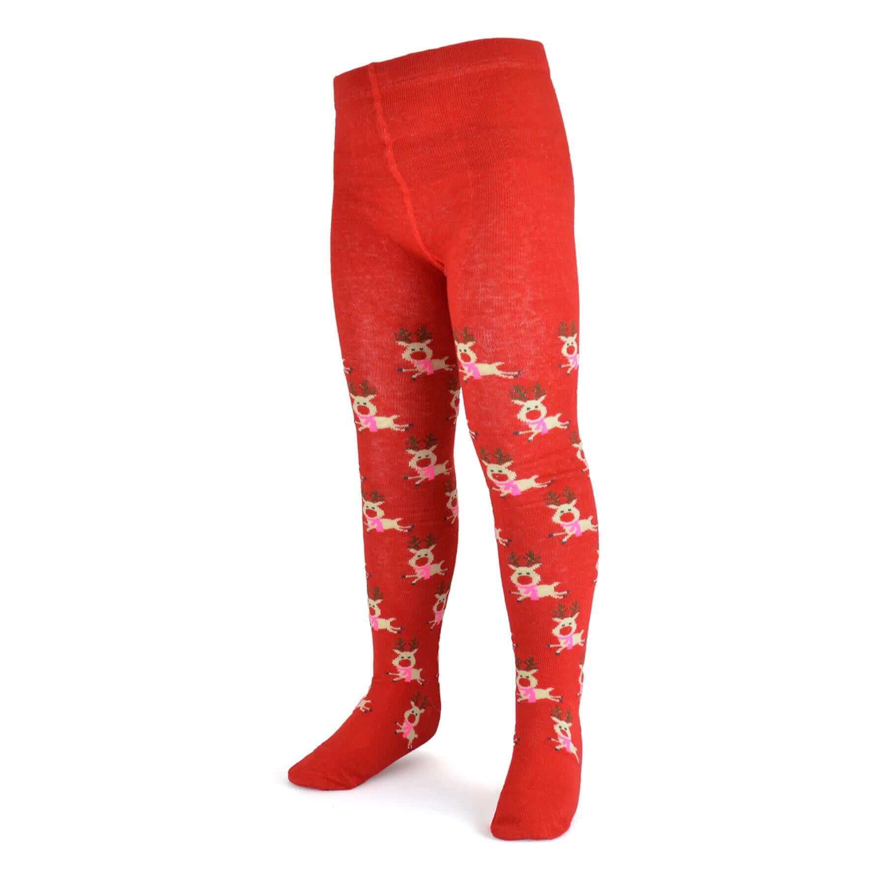 Girls' Christmas Tights Pack Of 2 Cotton Rich Soft Durable For Kids' Sized
