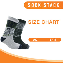 Men's Chunky Knit Slipper Socks With Grips Pack Of 2 Thick Warm Non Slip