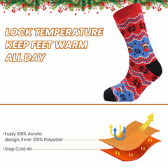 Pack Of 2 Men's Festive Chunky Knit Slipper Socks With Grips Non Slip Sole