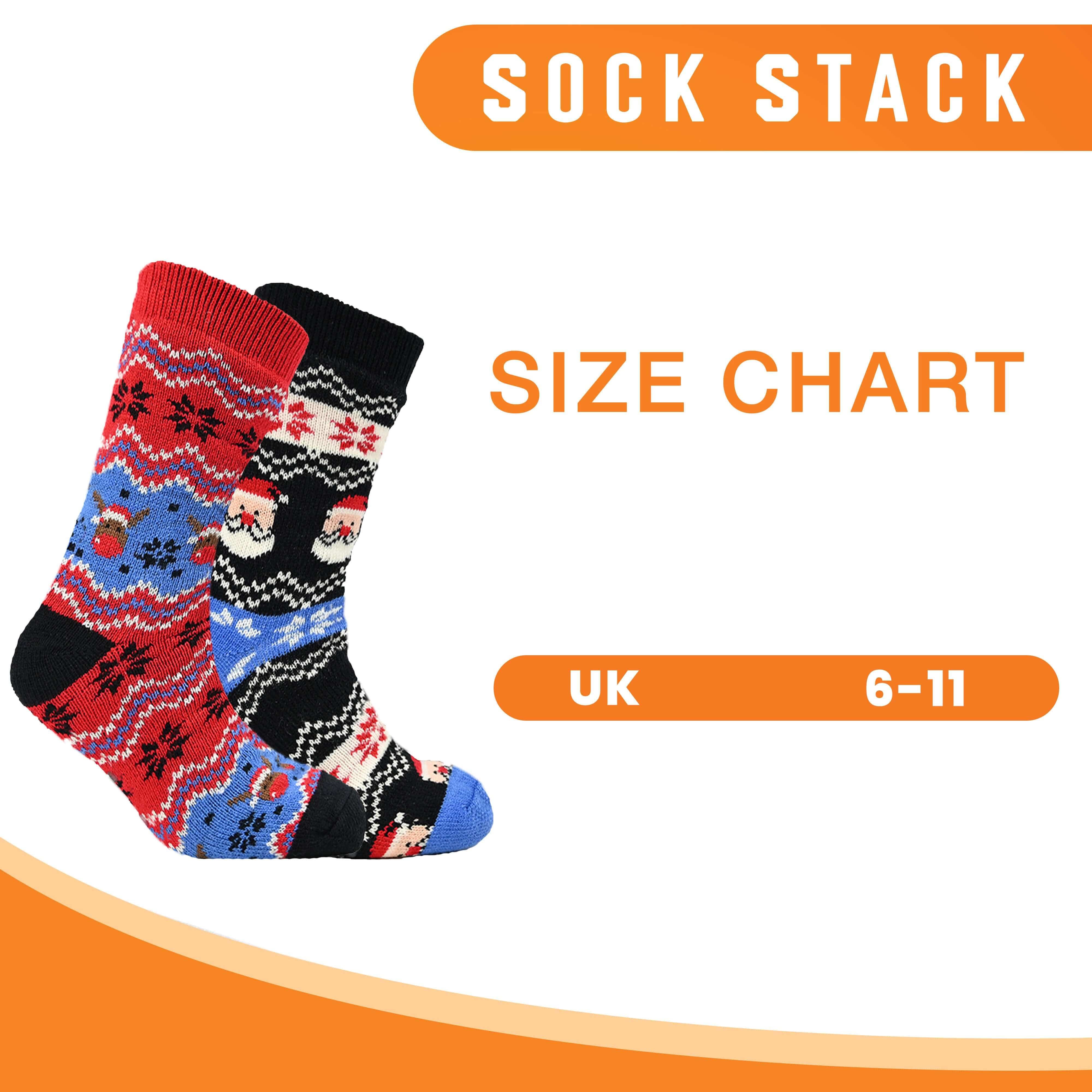 Pack Of 2 Men's Festive Chunky Knit Slipper Socks With Grips Non Slip Sole