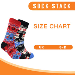 Pack Of 2 Men's Festive Chunky Knit Slipper Socks With Grips Non Slip Sole