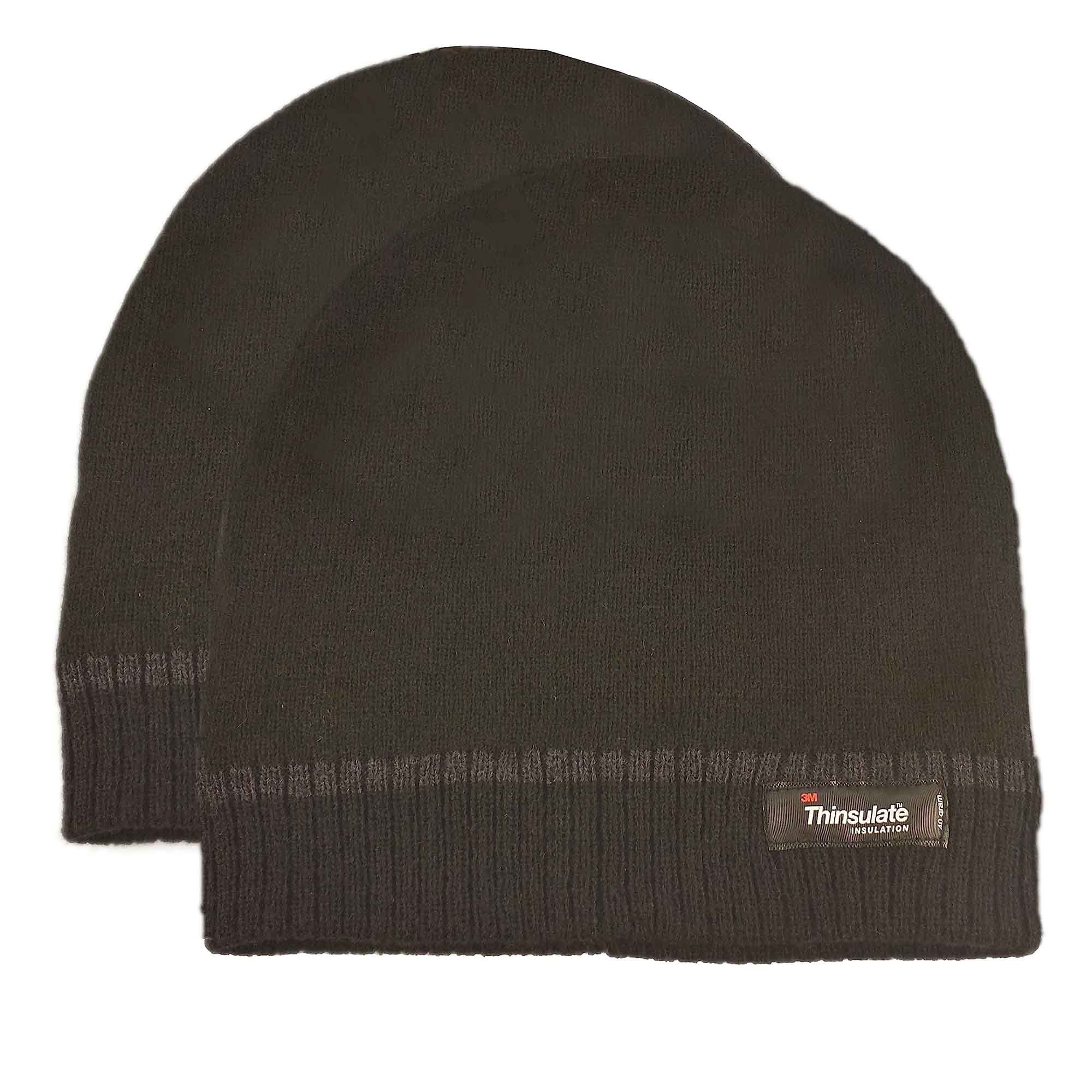 Pack Of 2 Striped Fleece Beanie Hats With 3M Thinsulate Insulation Quick Dry