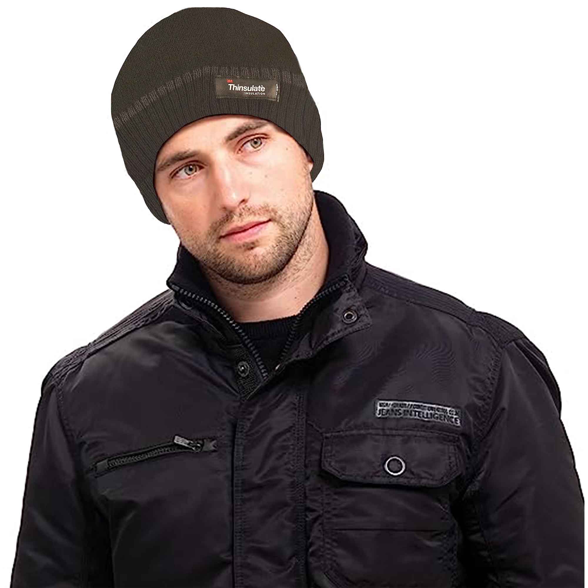 Pack Of 2 Striped Fleece Beanie Hats With 3M Thinsulate Insulation Quick Dry