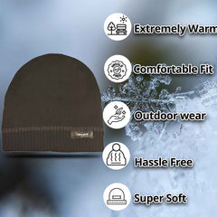 Pack Of 2 Striped Fleece Beanie Hats With 3M Thinsulate Insulation Quick Dry