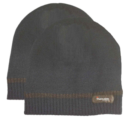 Pack Of 2 Striped Fleece Beanie Hats With 3M Thinsulate Insulation Quick Dry