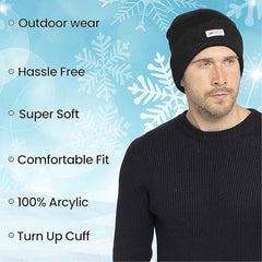 Men's Winter Ski Beanies Pack Of 2 With 3M Thinsulate Thermal Lining