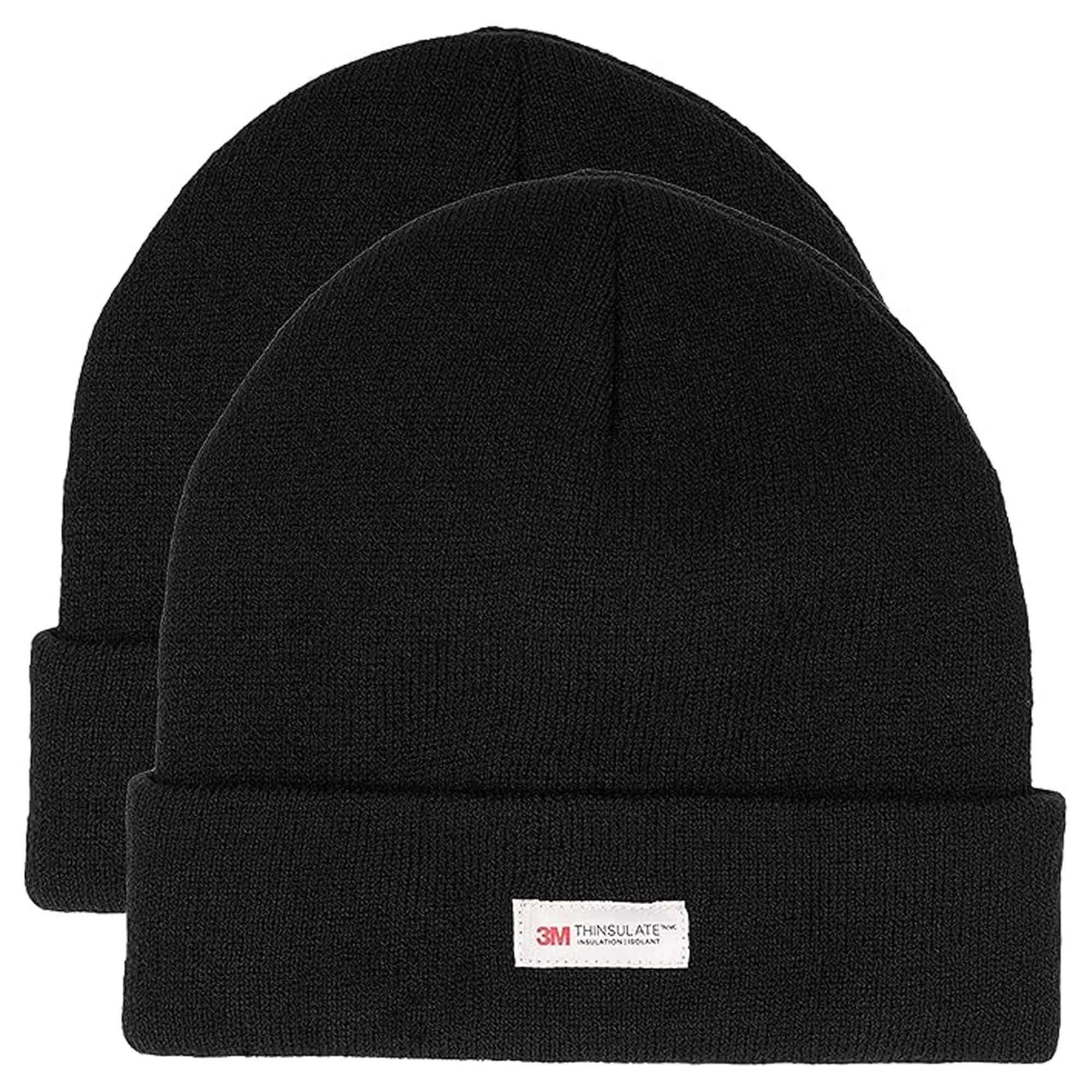 Men's Winter Ski Beanies Pack Of 2 With 3M Thinsulate Thermal Lining