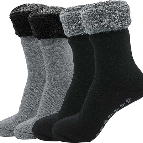 Feather Soft TOT Slipper Socks For Women's Fleece Lined Indoor Cosy Winter UK 4-8