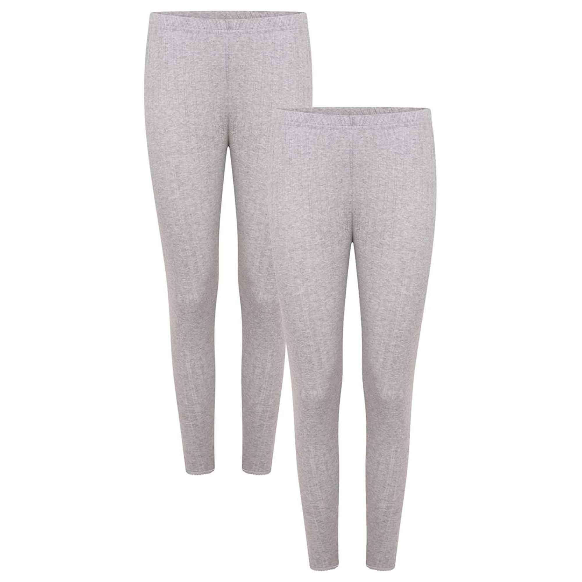Women's Thermal Pants 2 Pack Cotton Rich Insulating Yarn Ribbed Comfort Fit