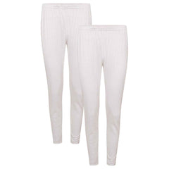 Women's Thermal Pants 2 Pack Cotton Rich Insulating Yarn Ribbed Comfort Fit