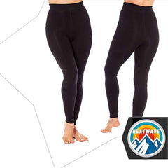 Pack Of 2 Women's Ultra Thermal Brushed Black Leggings 140 Denier