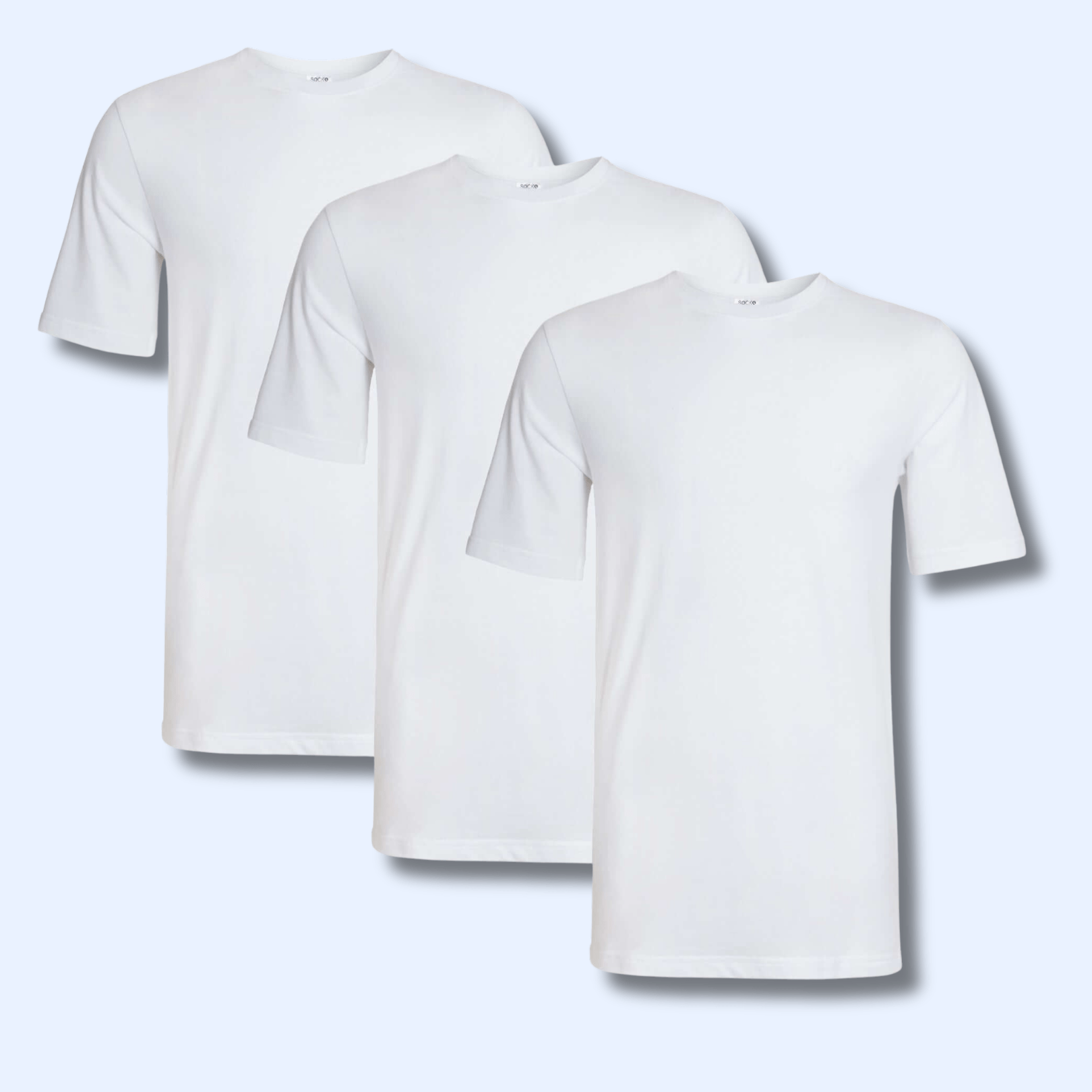 Men's Plain T-Shirts Pack Of 3 Short Sleeve Soft Breathable Cotton Blend