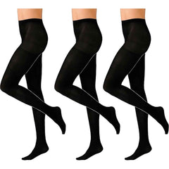 Women's Thermal Tights Pack Of 3 Black 140 Denier Winter Warmth
