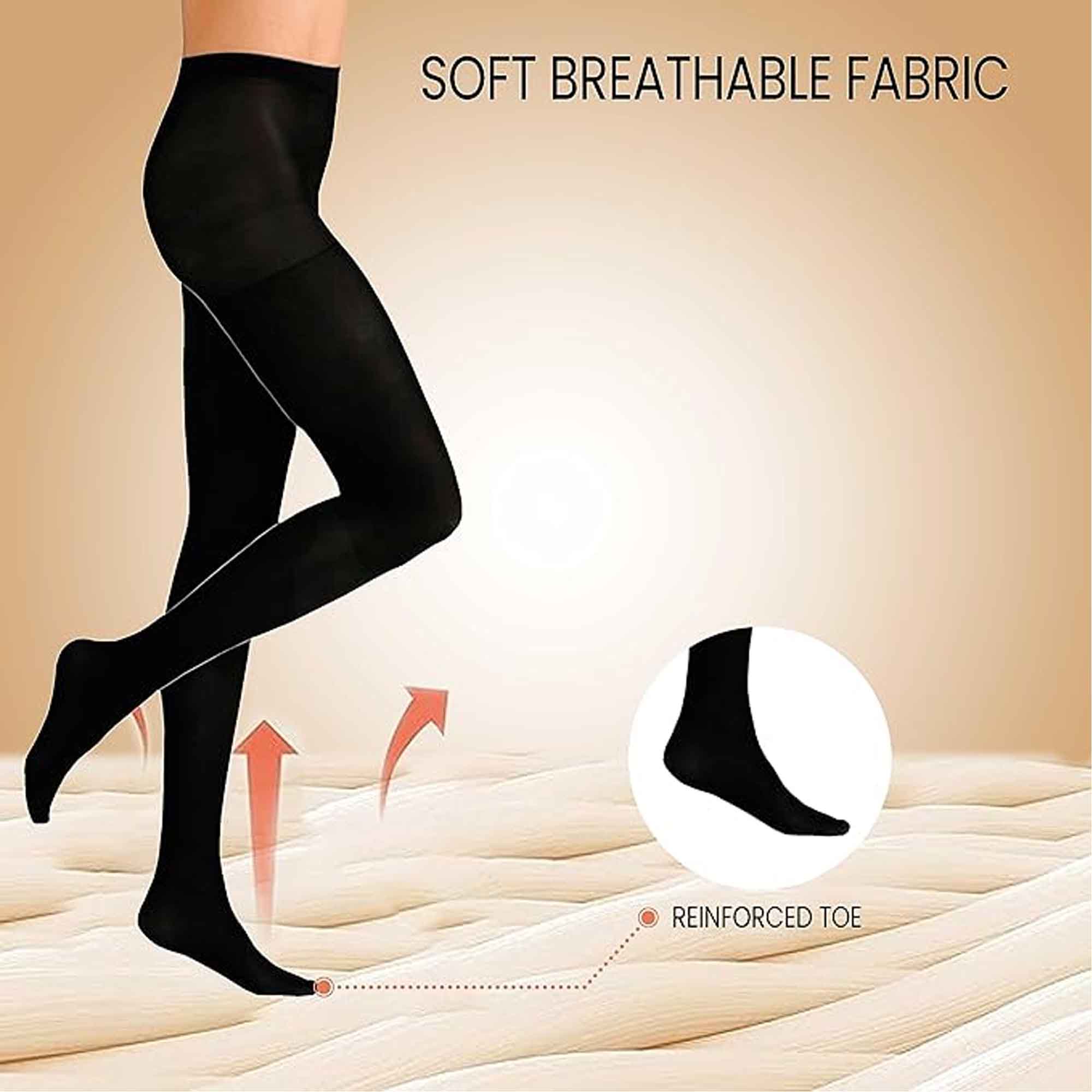 Women's Thermal Tights Pack Of 3 Black 140 Denier Winter Warmth