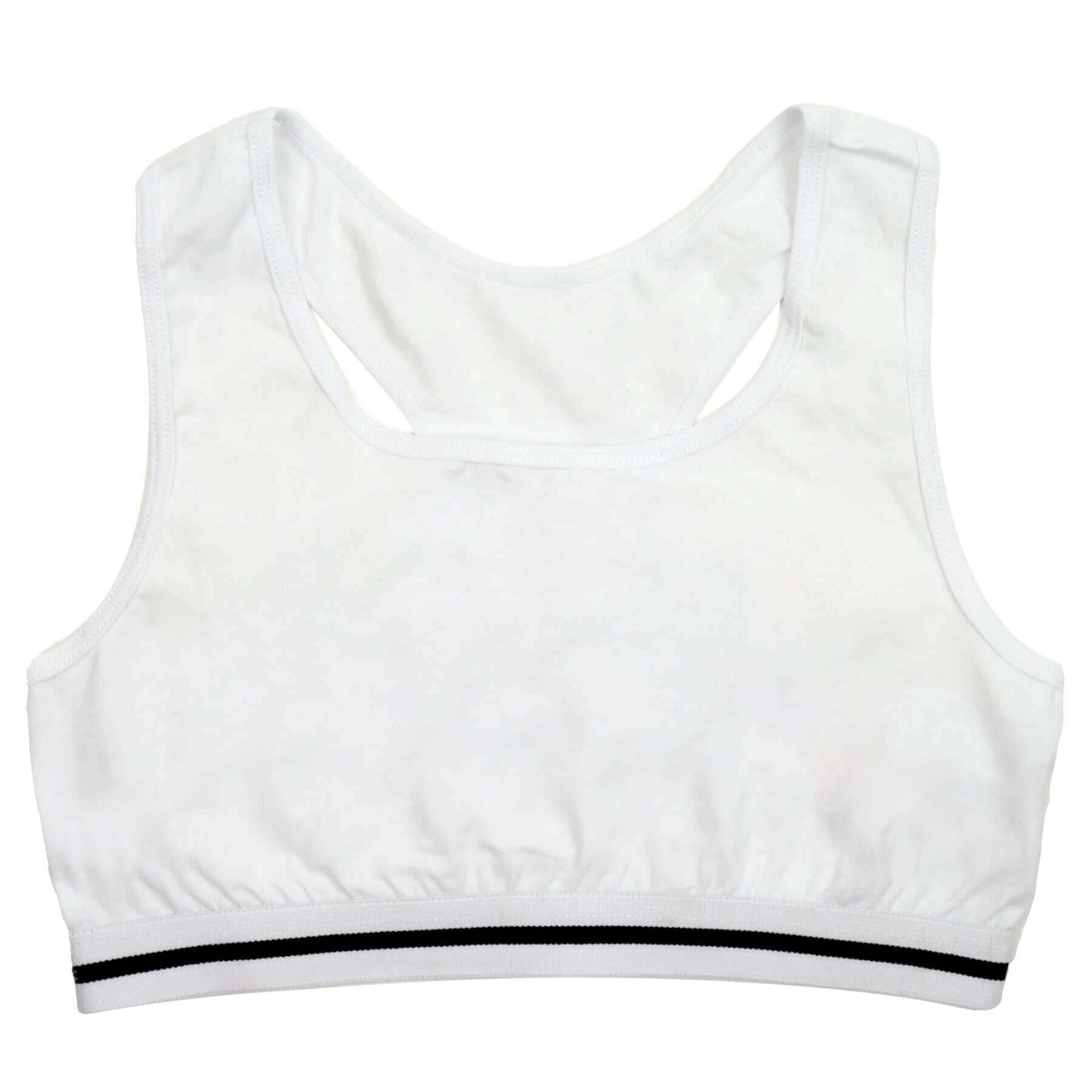 Pack Of 4 Girls' Racer Back Seamless Sports Bralettes Crop Top Training Bras