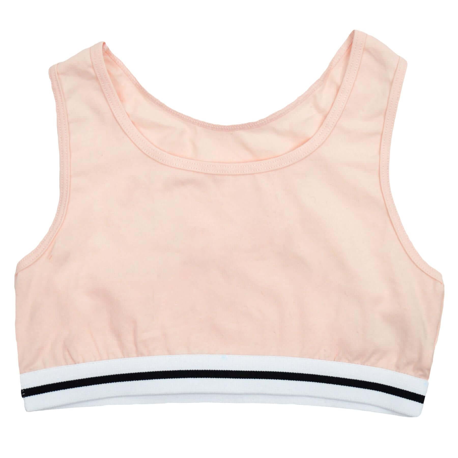 Pack Of 4 Girls' Racer Back Seamless Sports Bralettes Crop Top Training Bras