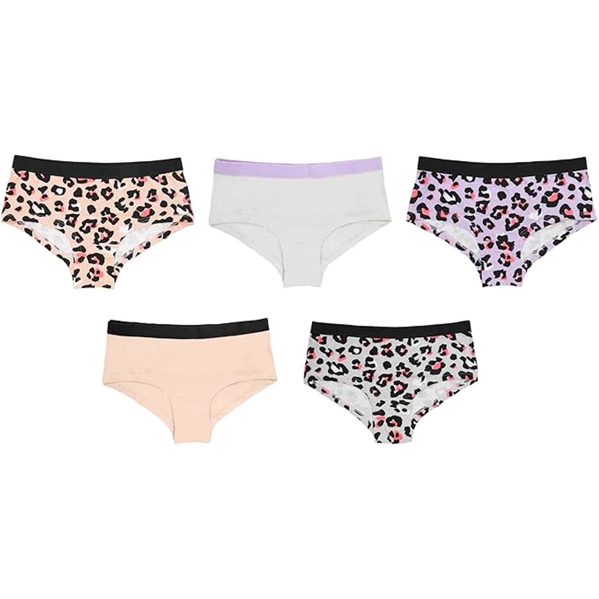 Pack Of 5 Girls' Cotton Underwear Briefs Soft Durable Comfort Fit Ages 9