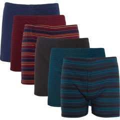 Men's Jersey Boxer Shorts Pack Of 6 Classic Fit Underwear Stretch Comfort