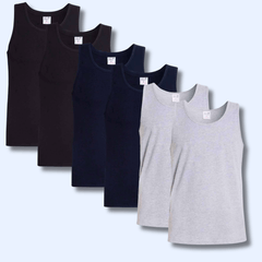 Men's Gym Muscle Vests 6 Pack – Cotton Blend, Fitted