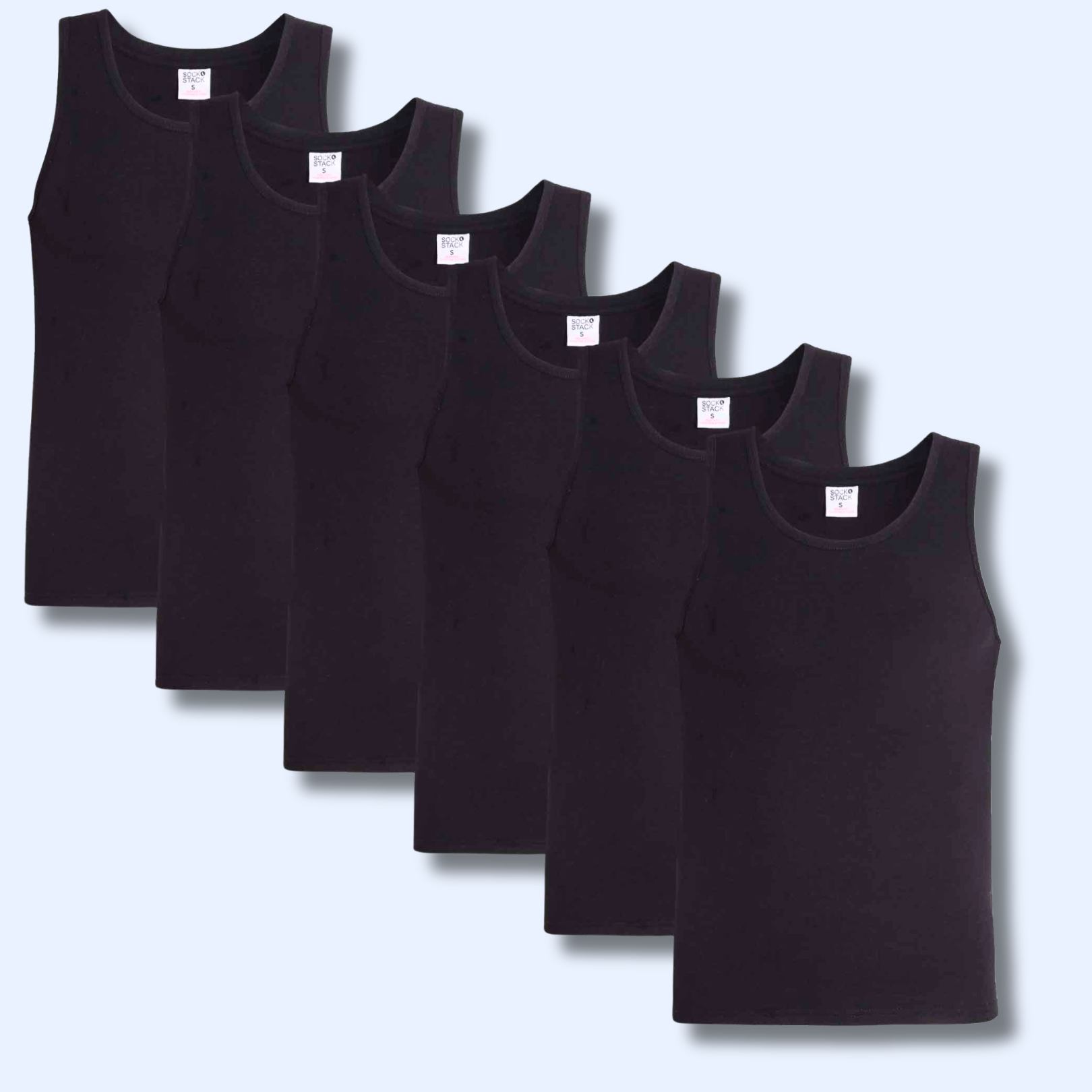 Men's Gym Muscle Vests 6 Pack – Cotton Blend, Fitted