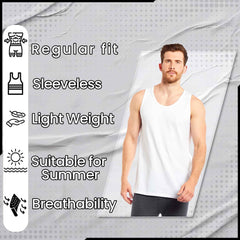 Men's Gym Muscle Vests 6 Pack – Cotton Blend, Fitted