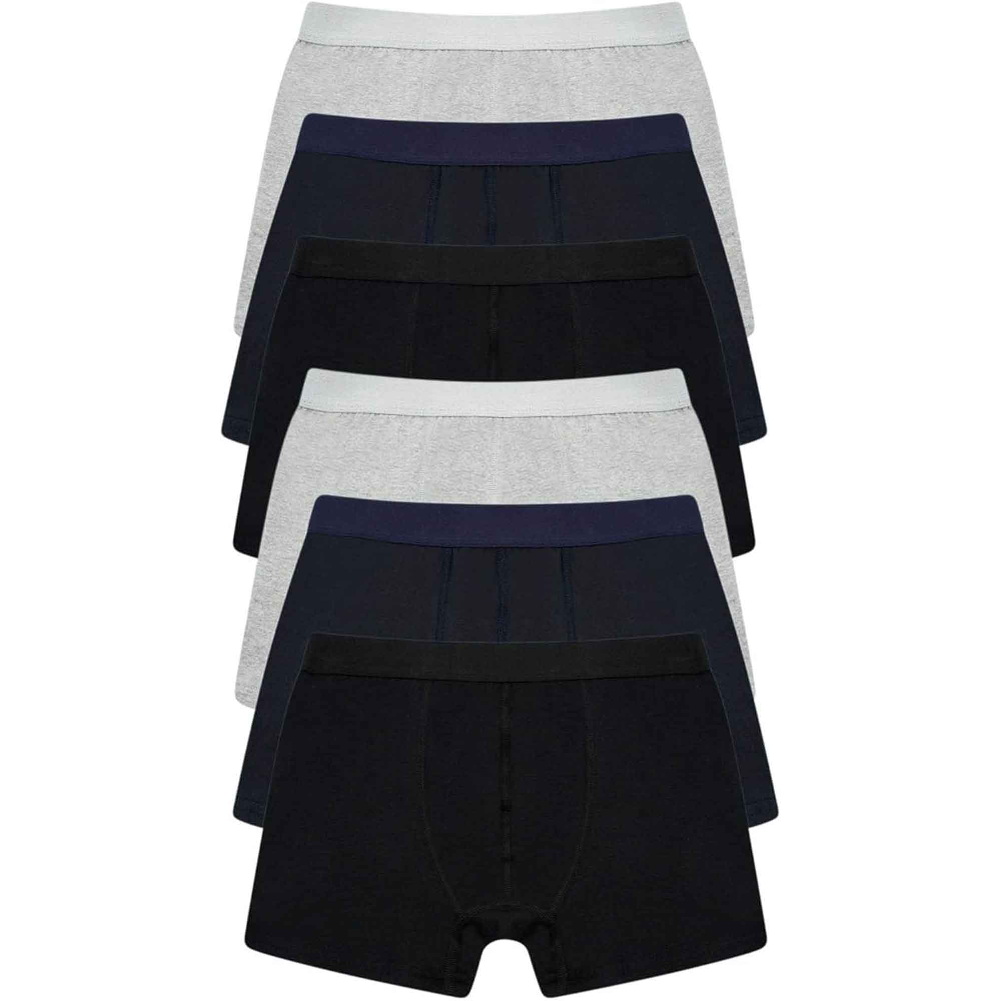 Pack Of 6 Men's Cotton Rich Comfort Fit Boxer Trunks Breathable Stretch