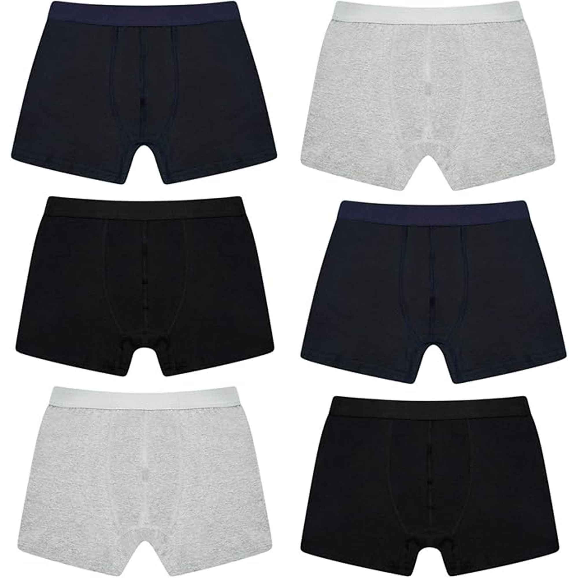 Pack Of 6 Men's Cotton Rich Comfort Fit Boxer Trunks Breathable Stretch