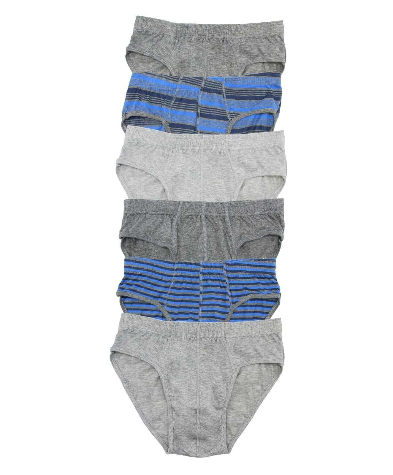 Men's Cotton Stretch Striped Briefs Pack Of 6 Breathable Waistband Assorted