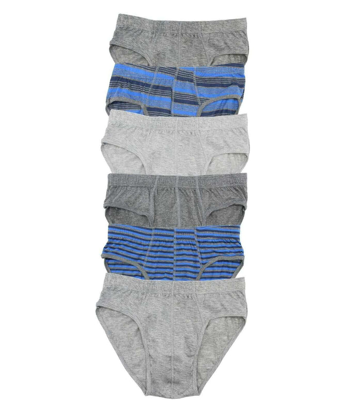 Men's Cotton Stretch Striped Briefs Pack Of 6 Breathable Waistband Assorted, ASSORTED
