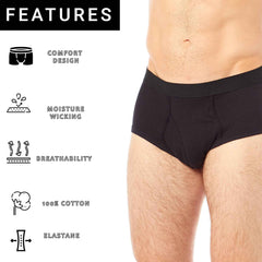 Men's Cotton Briefs Pack Of 6 Soft Waistband