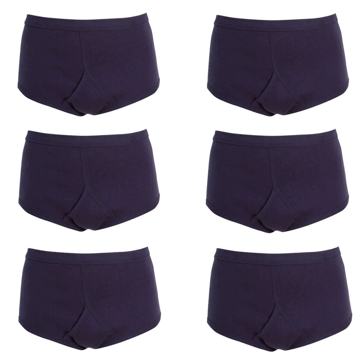 Pack Of 6 Men's Organic Cotton Y Front Underpants Breathable Moisture Wicking