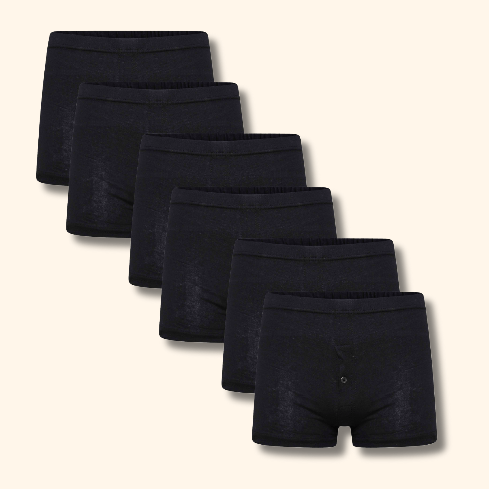 Men's Jersey Boxer Shorts Cotton Rich Button Fly Pack Of 6