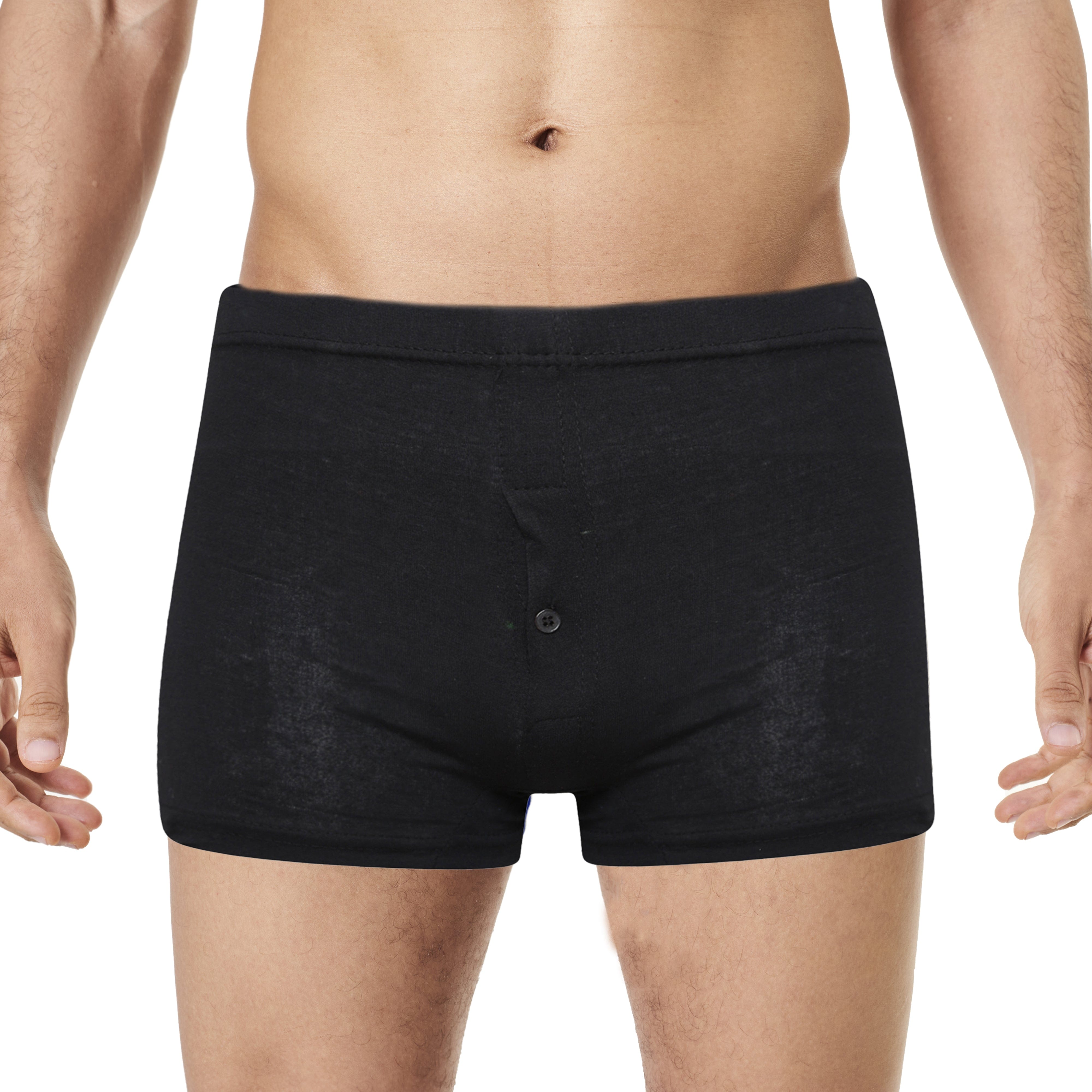 Men's Jersey Boxer Shorts Cotton Rich Button Fly Pack Of 6