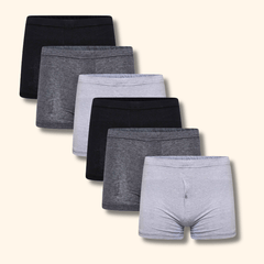 Men's Jersey Boxer Shorts Cotton Rich Button Fly Pack Of 6