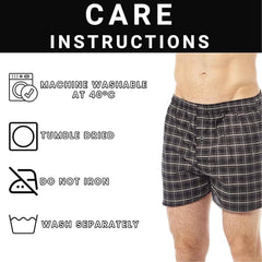 Pack Of 6 Men's Loose Fit Boxers With Comfort Waistband Button Fly