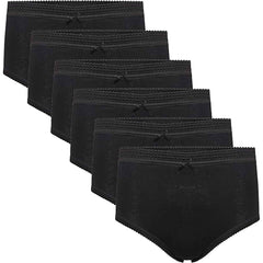 Women's 100% Cotton Maxi Briefs 6 Pack – Full Coverage, UK 10–24