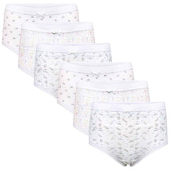 Women's 100% Cotton Maxi Briefs 6 Pack – Full Coverage, UK 10–24