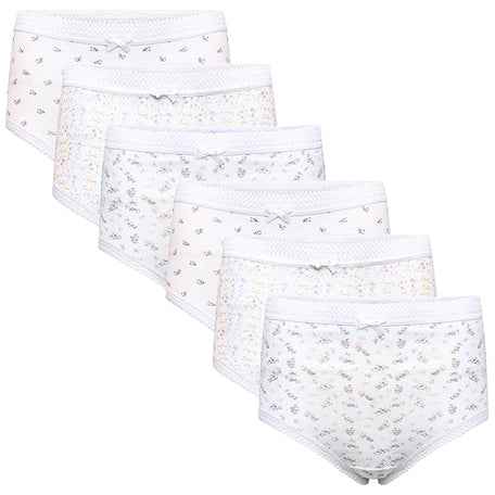 Women's 100% Cotton Maxi Briefs 6 Pack – Full Coverage, UK 10–24