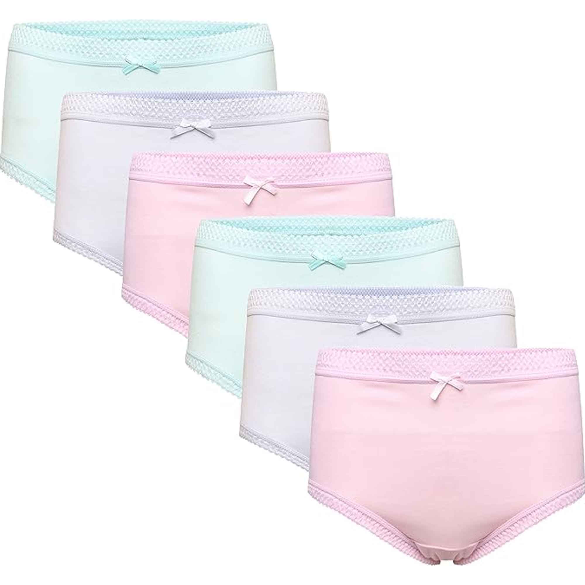 Women's 100% Cotton Maxi Briefs 6 Pack – Full Coverage, UK 10–24