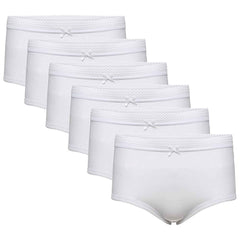 Women's 100% Cotton Maxi Briefs 6 Pack – Full Coverage, UK 10–24