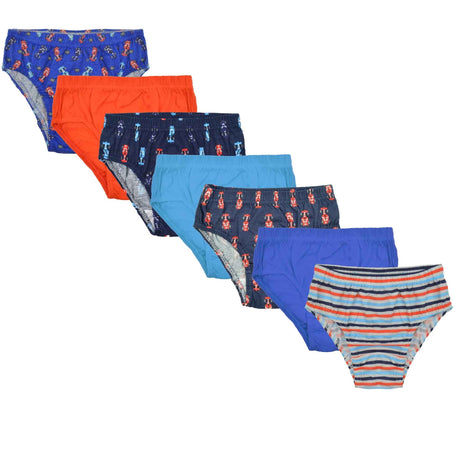 Pack Of 7 Kids' Underwear Cotton Blend Assorted Colours And Patterns Ages 2