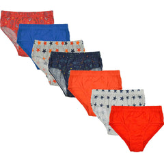 Pack Of 7 Kids' Underwear Cotton Blend Assorted Colours And Patterns Ages 2