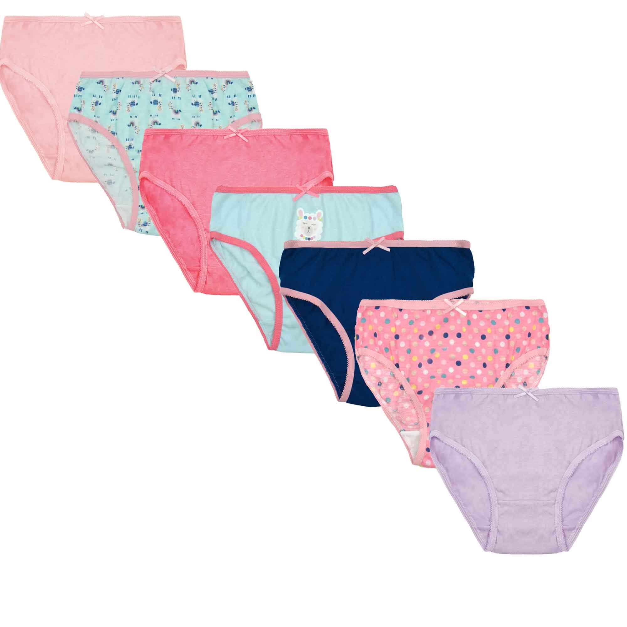Pack Of 7 Kids' Underwear Cotton Blend Assorted Colours And Patterns Ages 2