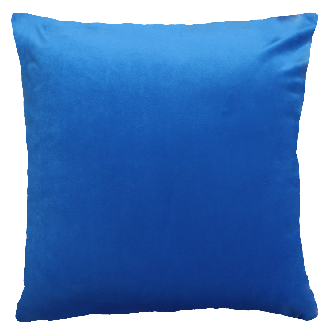 London Skyline Needlepoint Cushion – 45cm, Blue Velvet Back