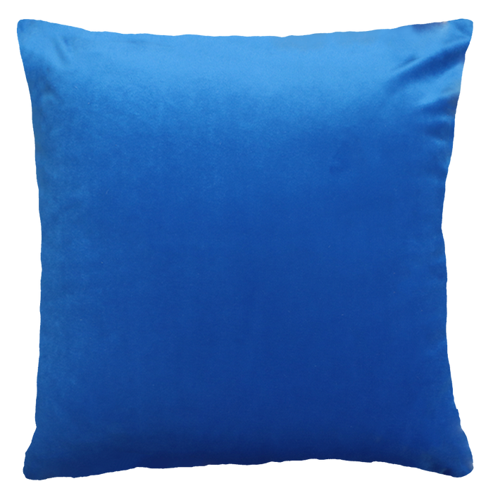 London Skyline Needlepoint Cushion, 45cm, Blue Velvet Back, image 2