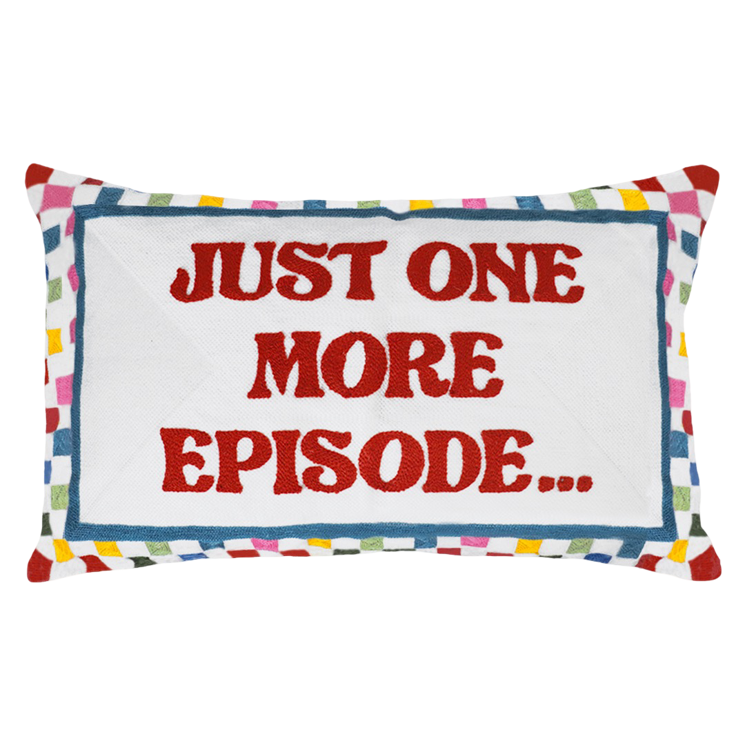 Just One More Episode Needlepoint Cushion – Checkerboard, 45cm