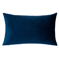 Please Leave By 9 Needlepoint Lumbar Cushion – Navy Velvet Back